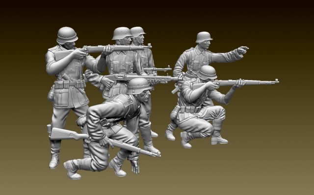 German soldiers Modèles 3D en vedette .c4d .max .obj .3ds .fbx .stl .blend 