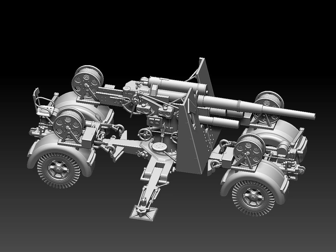 Flak 88 3D Print Model .c4d .max .obj .3ds .fbx .stl .blend 