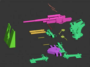 Flak 88 and soldiers 3D Print Model