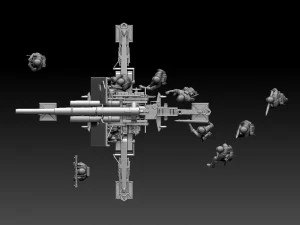 Flak 88 and soldiers 3D Print Model