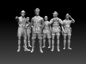 Rommel and German soldiers Afrika Korps 3D Print Model