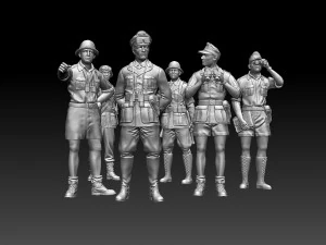 Rommel and German soldiers Afrika Korps 3D Print Model