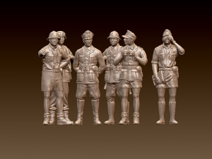 Rommel and German soldiers Afrika Korps 3D Print Model