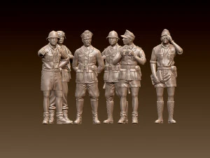 Rommel and German soldiers Afrika Korps 3D Print Model