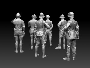 Rommel and German soldiers Afrika Korps 3D Print Model