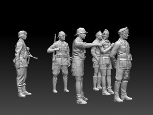 Rommel and German soldiers Afrika Korps 3D Print Model