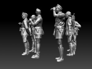 Rommel and German soldiers Afrika Korps 3D Print Model