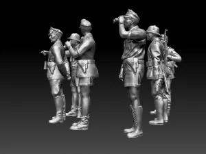 Rommel and German soldiers Afrika Korps 3D Print Model