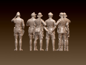 Rommel and German soldiers Afrika Korps 3D Print Model