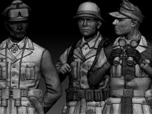 Rommel and German soldiers Afrika Korps 3D Print Model