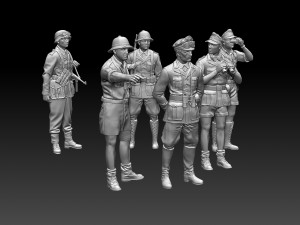 Rommel and German soldiers Afrika Korps 3D Print Model