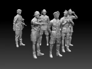 Rommel and German soldiers Afrika Korps 3D Print Model
