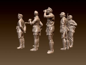 Rommel and German soldiers Afrika Korps 3D Print Model