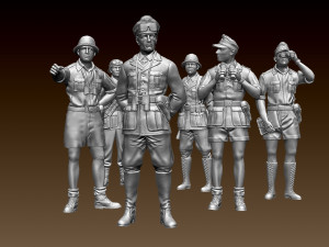 Rommel and German soldiers Afrika Korps 3D Print Model