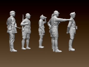Rommel and German soldiers Afrika Korps 3D Print Model