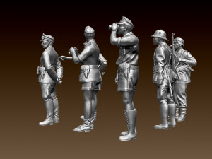 Rommel and German soldiers Afrika Korps 3D Print Model