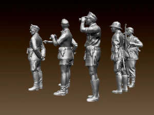 Rommel and German soldiers Afrika Korps 3D Print Model