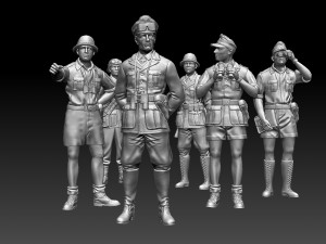 Rommel and German soldiers Afrika Korps 3D Print Model