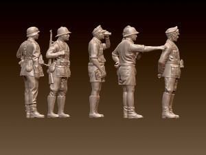 Rommel and German soldiers Afrika Korps 3D Print Model
