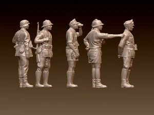 Rommel and German soldiers Afrika Korps 3D Print Model