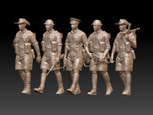 British Australia soldiers ww2 3D Print Model