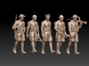 British Australia soldiers ww2 3D Print Model