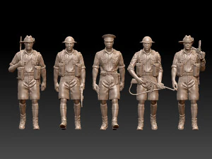 British Australia soldiers ww2 3D Print Model