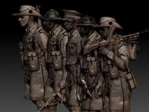 British Australia soldiers ww2 3D Print Model