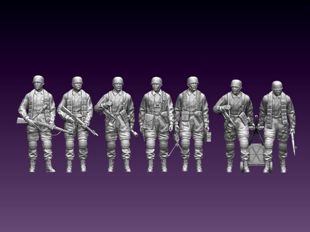 German paratroopers 3D Print Model in Figurines 3DExport