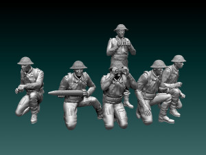 British soldiers ARTILLERY ww2 3D Print Model