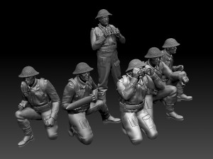 British soldiers ARTILLERY ww2 3D Print Model