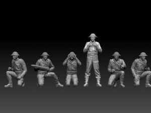 British soldiers ARTILLERY ww2 3D Print Model