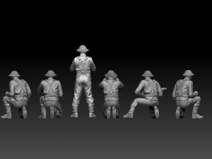 British soldiers ARTILLERY ww2 3D Print Model