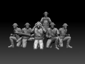 British soldiers ARTILLERY ww2 3D Print Model