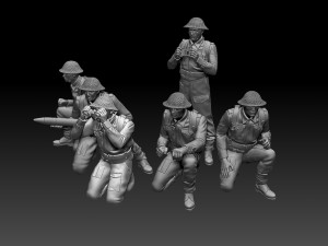 British soldiers ARTILLERY ww2 3D Print Model