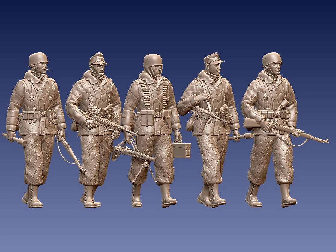 German paratroopers 3D Print Model .c4d .max .obj .3ds .fbx .stl .blend 