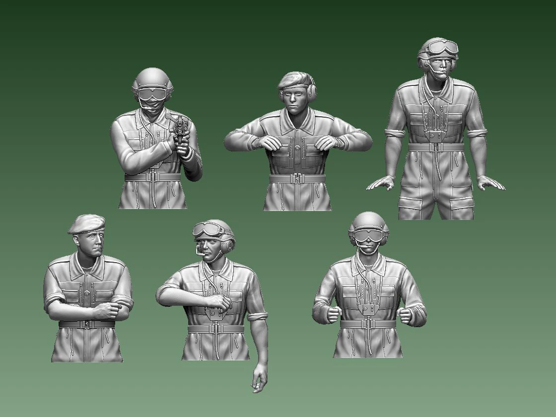 Challenger 2 British tank crew 3D Print Model .c4d .max .obj .3ds .fbx .stl .blend 