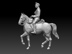 German officer rider 3D Print Model