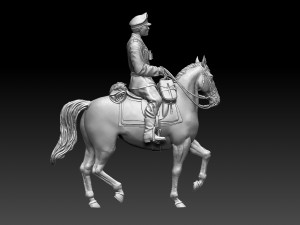 German officer rider 3D Print Model