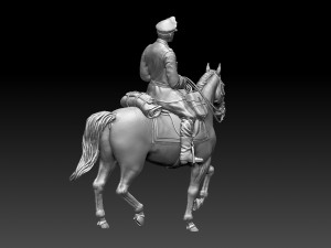 German officer rider 3D Print Model