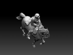 German officer rider 3D Print Model