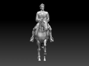 German officer rider 3D Print Model