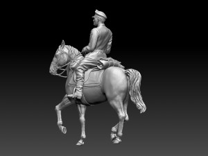 German officer rider 3D Print Model