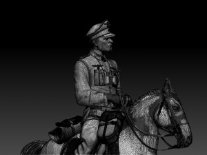 German officer rider 3D Print Model