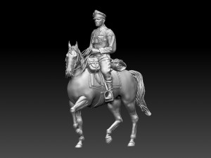 German officer rider 3D Print Model