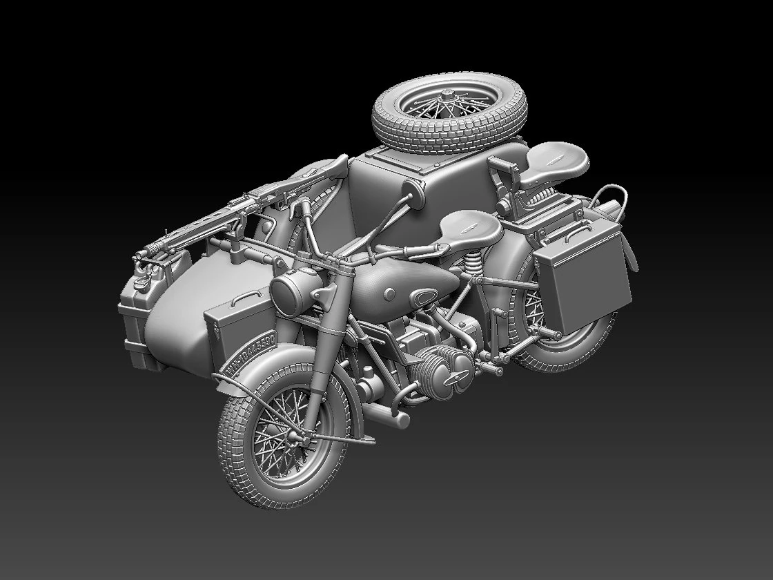 R75 motorcycle 3D Print Model .c4d .max .obj .3ds .fbx .stl .blend 