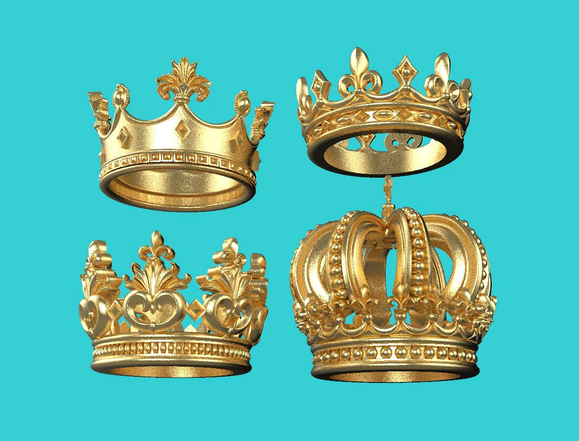 Crown 3D Print Model .c4d .max .obj .3ds .fbx .stl .blend 