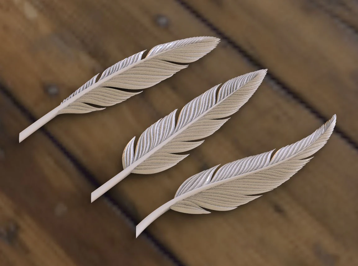 Feather 3D Print Model .c4d .max .obj .3ds .fbx .stl .blend 