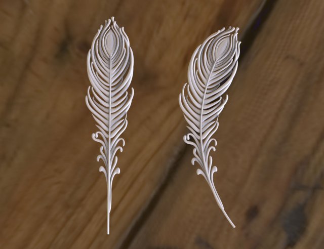 Feather of peacock Modelo de impresión 3D .c4d .max .obj .3ds .fbx .stl .blend 