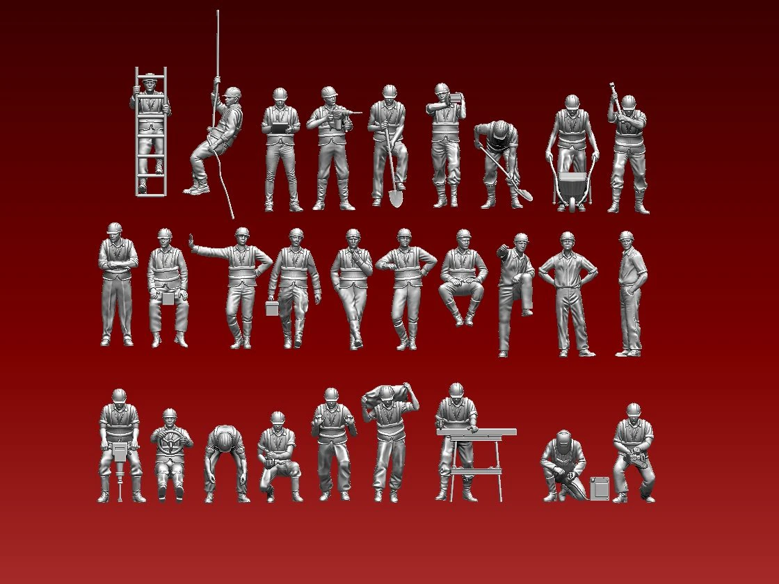 Builders 3D Print Model .c4d .max .obj .3ds .fbx .stl .blend 